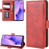 Voor Oppo A8 Dubbelzijdige magnetische gesp Horizontale flip lederen tas met houder & kaartsleuven en portemonnee (rood)