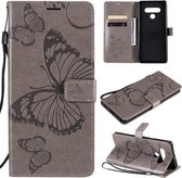Voor LG Stylo 6 3D vlinder reliëf patroon horizontale flip lederen tas met houder & kaartsleuf & portemonnee & lanyard (grijs)