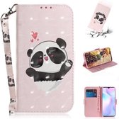 Voor Geschikt voor Xiaomi Redmi 9A 3D Gekleurde Tekening Horizontale Flip Leren Case met Houder & Kaartsleuven & Portemonnee & Lanyard (Hart Panda)