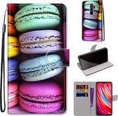 Voor Xiaomi Redmi Note 8 Pro Gekleurde Tekening Cross Textuur Horizontale Flip PU Lederen Case met Houder & Kaartsleuven & Portemonnee & Lanyard (Kleurrijke Taarten)