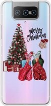 Voor ASUS Zenfone 7 Pro ZS671KS Christmas Series Transparante TPU beschermhoes (kerstpyjama)