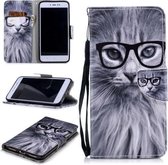 Voor Xiaomi Redmi Note 5A Gekleurde Tekening Patroon Horizontale Flip TPU + PU Lederen Case met Houder & Kaartsleuven & Portemonnee & Lanyard (Mode Kat)