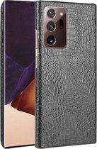 Voor Samsung Galaxy Note20 Ultra schokbestendige krokodiltextuur pc + PU-hoes (zwart)