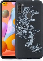 Voor Samsung Galaxy A11 Painted Pattern Soft TPU Case (Lotus Pond)