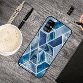 Voor Samsung Galaxy M31s Frosted Fashion Marble Shockproof TPU beschermhoes (donkerblauw vierkant)