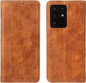 Voor Samsung Galaxy S20 Fierre Shann Retro Boomschors Textuur PU Magnetische Horizontale Flip Lederen Case met Houder & Kaartsleuven & Portemonnee (Bruin)