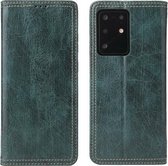 Voor Samsung Galaxy S20 Ultra Fierre Shann Retro Boomschors Textuur PU Magnetische Horizontale Flip Leren Case met Houder & Kaartsleuven & Portemonnee (Groen)