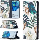 Voor Samsung Galaxy S20 Plus gekleurde tekening patroon onzichtbare magnetische horizontale flip PU lederen tas met houder & kaartsleuven & portemonnee (rode bladeren)