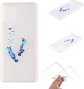 Voor Samsung Galaxy S20 FE gekleurde tekening patroon transparant TPU beschermhoes (veer)