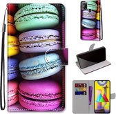 Voor Samsung Galaxy M31 Gekleurde Tekening Cross Textuur Horizontale Flip PU Lederen Case met Houder & Kaartsleuven & Portemonnee & Lanyard (Kleurrijke Laagcake)
