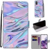 Voor Samsung Galaxy S20 Gekleurde Tekening Cross Textuur Horizontale Flip PU Lederen Case met Houder & Kaartsleuven & Portemonnee & Lanyard (Fluorescerend Waterpatroon)