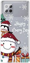 Voor Samsung Galaxy A42 Christmas Series Clear TPU beschermhoes (Cute Penguin Snowman)