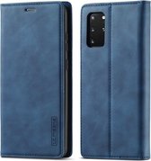 Voor Samsung Galaxy S20 + LC.IMEEKE Sterk magnetisme Ultradunne horizontale flip schokbestendig Matte TPU + PU lederen hoes met houder & kaartsleuven & portemonnee (blauw)