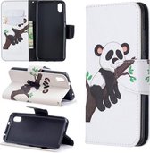 Gekleurde tekening patroon horizontale flip lederen tas met houder & kaartsleuven & portemonnee voor Xiaomi Redmi 7A (boom en panda)