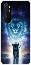 Voor Xiaomi Mi Note 10 Lite gekleurd tekeningpatroon zeer transparant TPU beschermhoes (leeuw)