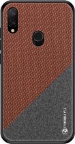 PINWUYO Honors Series schokbestendige pc + TPU beschermhoes voor Xiaomi Redmi Note 7 / Note 7 Pro (bruin)