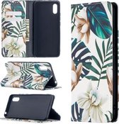 Voor Xiaomi Redmi 9A Gekleurde Tekening Patroon Onzichtbare Magnetische Horizontale Flip PU Lederen Case met Houder & Kaartsleuven & Portemonnee (Rode Bladeren)