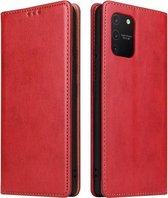 Voor Samsung Galaxy S10 Lite / A91 / M80s Fierre Shann PU lederen textuur horizontale flip case met houder & kaartsleuven & portemonnee (rood)