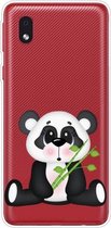 Voor Samsung Galaxy A1 Core schokbestendig geschilderd transparant TPU beschermhoes (bamboe beer)