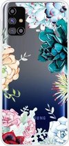 Voor Samsung Galaxy M31s schokbestendig geverfd transparant TPU beschermhoes (Gem Flower)