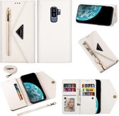 Voor Samsung Galaxy S9 + Skin Feel Rits Horizontale Flip Leren Case met Houder & Kaartsleuven & Fotolijst & Lanyard & Lang Touw (Wit)