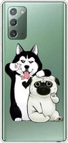 Voor Samsung Galaxy Note20 schokbestendig geverfd transparant TPU beschermhoes (selfie hond)