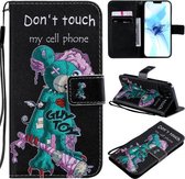 Schilderen Horizontale Leren Flip Case met Houder & Kaartsleuf & Lanyard Voor iPhone 12/12 Pro (Cyclops)