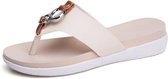 Eenvoudige antislip casual strandslippers sandalen voor dames (kleur: beige maat: 35)