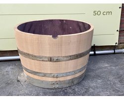 Houten wijnvat - Ronde plantenbak - doorsnede 70 cm