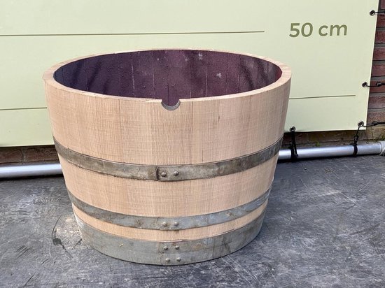 Houten wijnvat - Ronde plantenbak - doorsnede 70 cm