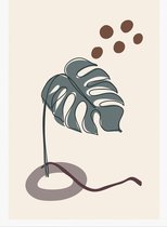 Foliage line art drawing with abstract shape. Abstract Plant Art design for print, cover, wallpaper, Minimal and natural wall art. 1 - Moderne schilderijen – Vertical – 1810924411