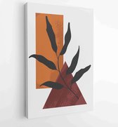 Botanical wall art vector set. Foliage line art drawing with abstract shape. 2 - Moderne schilderijen – Vertical – 1810070359 - 80*60 Vertical