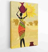 Landscape with an african woman decorative - Moderne schilderijen - Vertical - 83365243 - 40-30 Vertical