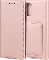 Voor Samsung Galaxy A03s Sterk magnetisme Vloeibaar gevoel Horizontale flip-lederen hoes met houder en kaartsleuven en portemonnee (roségoud)