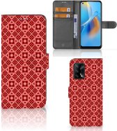 Etui Smartphone OPPO A74 4G Etui Portefeuille Batik Rouge