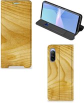 Stand Case Sony Xperia 10 III Smart Cover Licht Hout