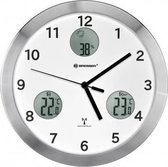 Bresser Wandklok Mytime Echo 30 Cm Rvs Wit/Grijs 3-Delig