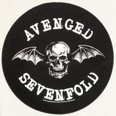 Avenged Sevenfold Death Bat Motief Grote Ronde Rug Patch Zwart/Wit- Officiële Merchandise