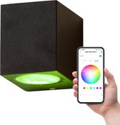 Ynoa Smart Zigbee 3.0 LED GU10 5W RGBW - Wandlamp - Buiten - Vierkant - Zwart