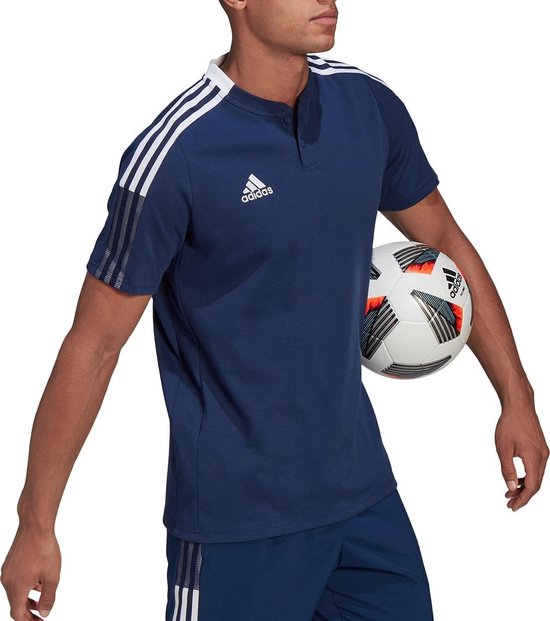 adidas - Tiro 21 Polo - Polo Voetbal - XXL - Blauw | bol.com