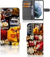 Magnet Case Geschikt voor Samsung Galaxy S21 FE Telefoonhoesje Klompen