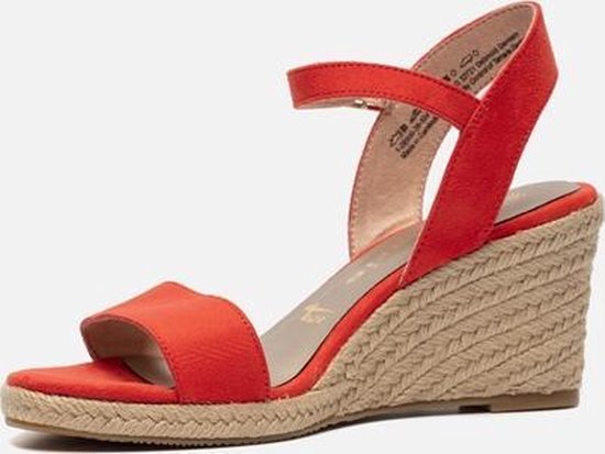 Tamaris Sandalen met sleehak rood - Maat 36 | bol.com