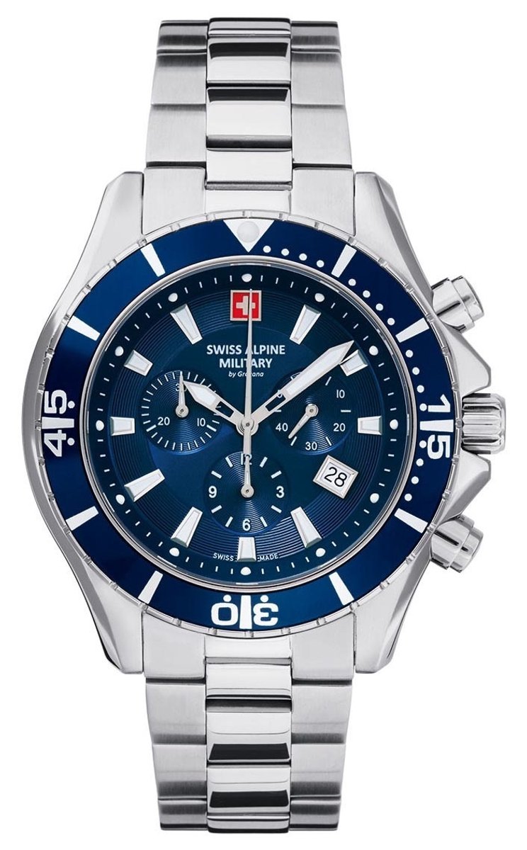 Swiss Alpine Military 7040.9135 heren horloge chronograaf 44 mm