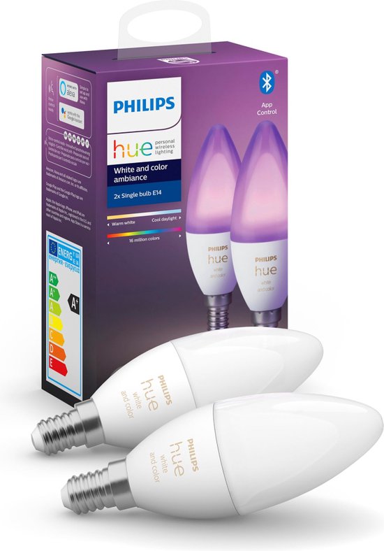 Philips Hue Kaarslamp Lichtbron E14 Duopack
