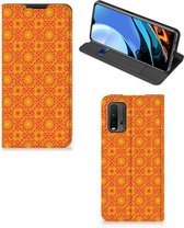Telefoonhoesje Xiaomi Poco M3 | Redmi 9T Wallet Case Batik Orange