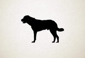 Silhouette hond - Anatolian Shephard - Anatolische herder - M - 58x90cm - Zwart - wanddecoratie