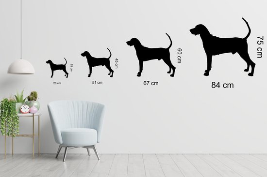 Silhouette chien - Redbone Coonhound - L - 75x84cm - Zwart - décoration murale