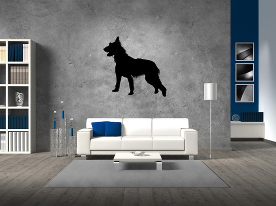 Silhouette hond - Bouvier Des Ardennes - S - 45x47cm - Zwart - wanddecoratie