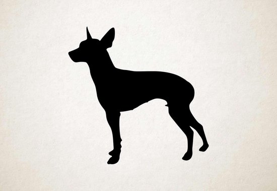 Silhouette hond - Toy Manchester Terrier - L - 75x76cm - Zwart - wanddecoratie