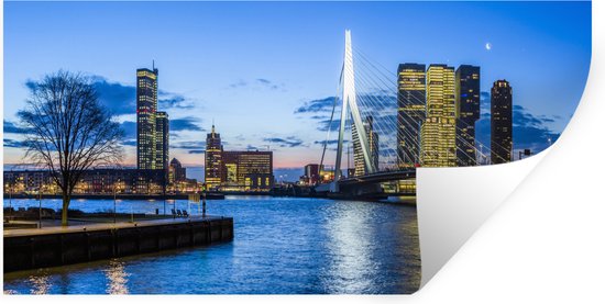 Muurstickers - Sticker Folie - Rotterdam - Water - Skyline - 120x60 cm - Plakfolie - Muurstickers Kinderkamer - Zelfklevend Behang - Zelfklevend behangpapier - Stickerfolie